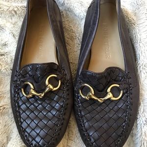 Robert Zur perlata brown leather loafers size 8M